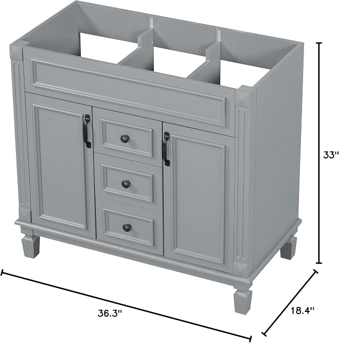 Favfurish 36" Bathroom Vanity Without Top Sink, Modern Freestanding Bath - Image 8