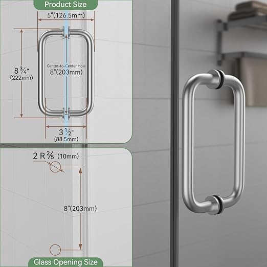 Shower Door Hardware Kit 304 Stainless Steel - Image 8