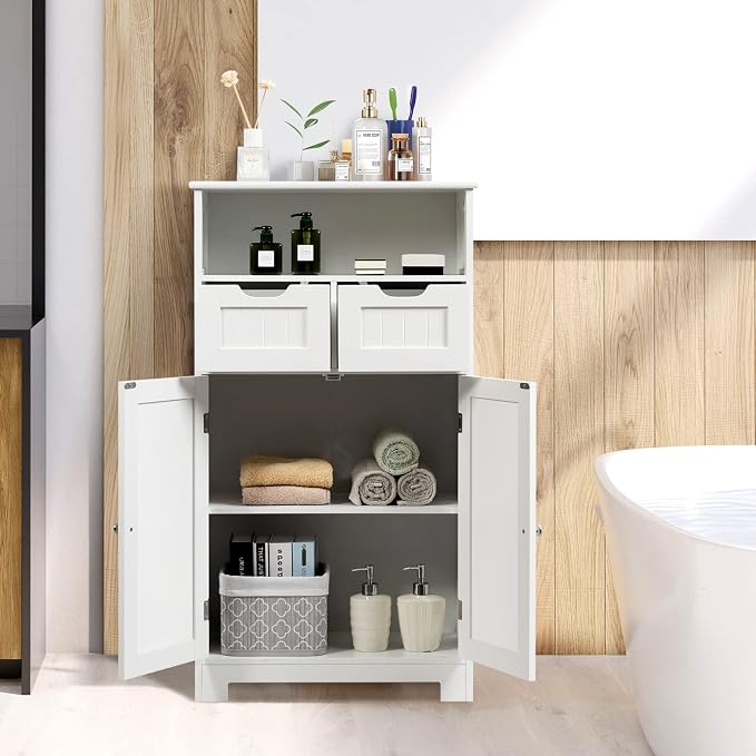 COSTWAY Bathroom Storage Cabinet, Freestanding Storage Organizer - Image 9