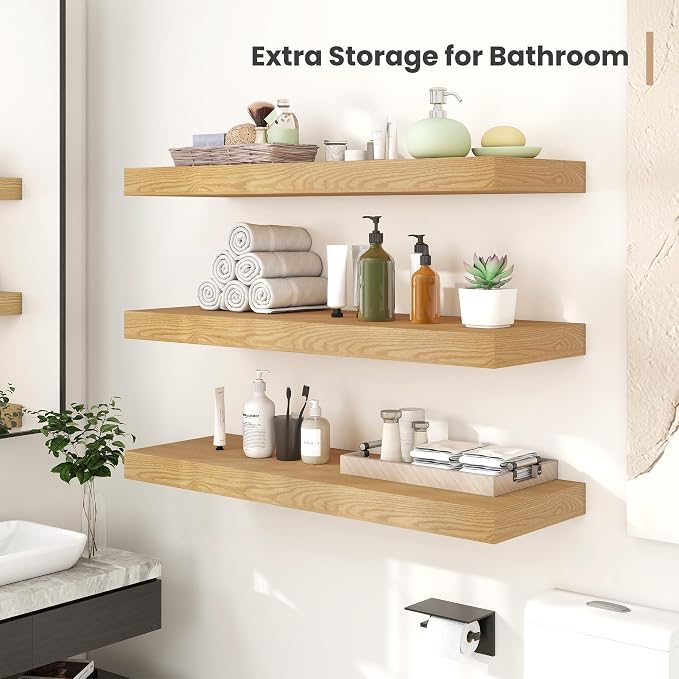 Heimlove 24 x 12 Inch Deep Floating Shelves Wall Mounted - Image 6