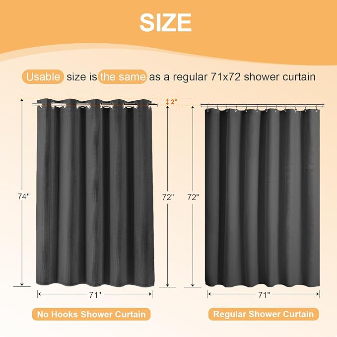 River Dream No Hook Cotton Blend Shower Curtain - Image 7