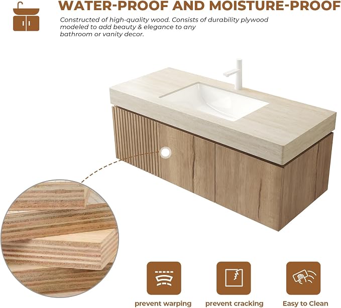 LKTART Floating 48 Inch Bathroom Vanity - Image 9