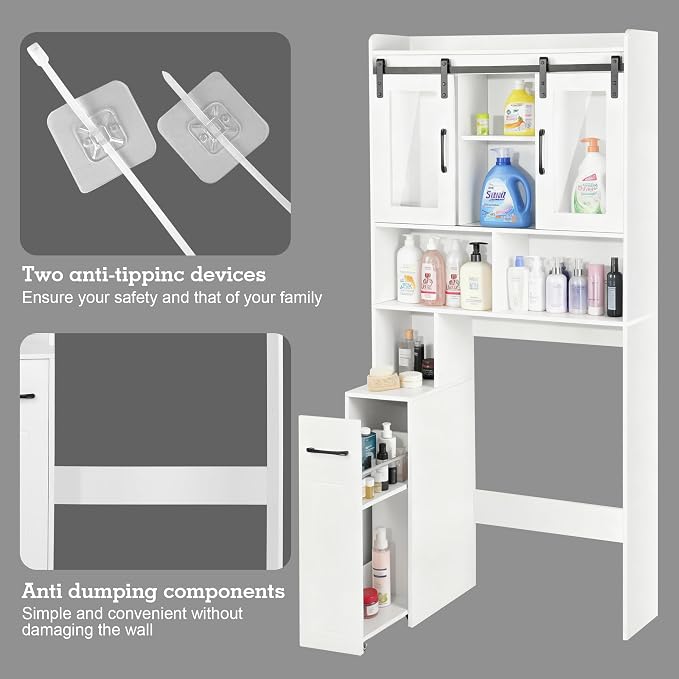 Extendable Rolling Drawer-Style Toilet Storage Cabinet. Conveniently Mobile. - Image 7