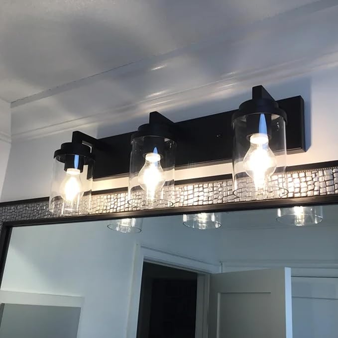 MELUCEE Vintage Bathroom Lighting Fixtures Over Mirror, 3-Light Modern Vanity - Image 8