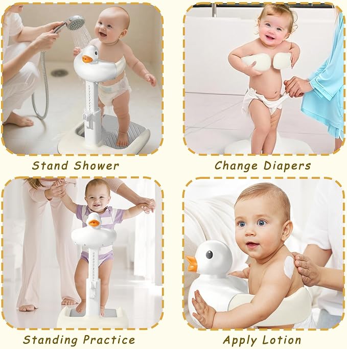 Baby Shower Stand with Anti-slip Base, Adjustable Child Stand - Image 6