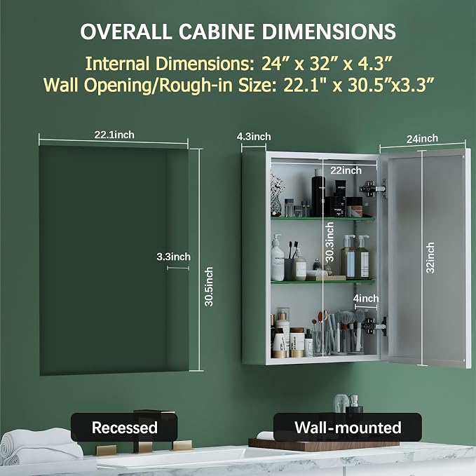 BROBIGBathroom Medicine Cabinet - Image 7