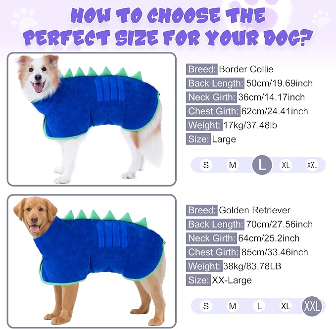 Super Absorbent Dog Bathrobe, Microfiber Bath Robe Towel - Image 6