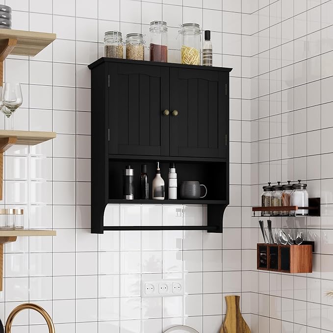 Smuxee Black Bathroom Cabinet Wall Mounted - Image 9