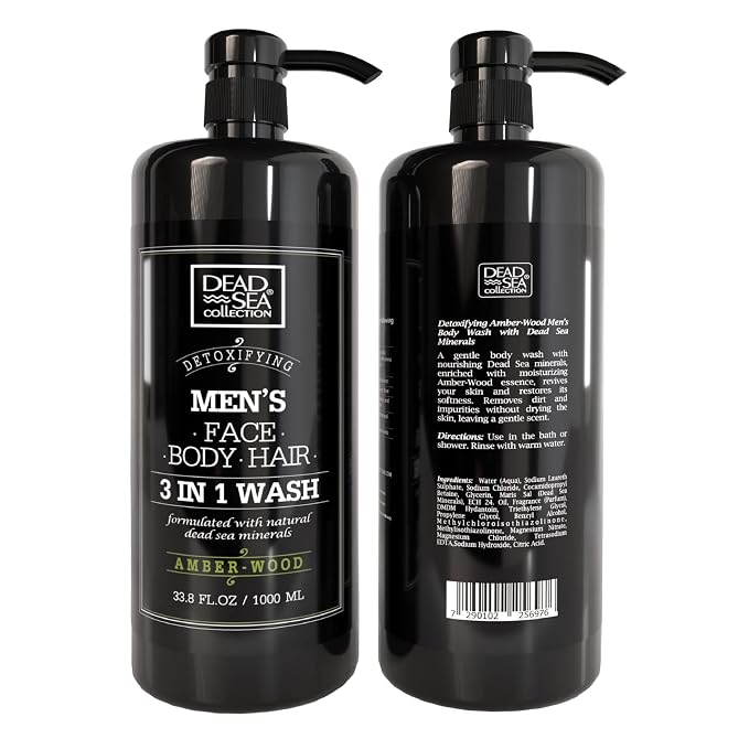 Dead Sea Collection Mens Body Wash 3 in 1 – Amber Wood Body Wash - Image 8
