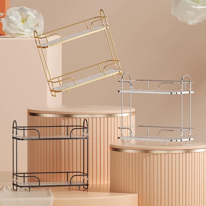Seoneiro 2 Tier Corner Bathroom Counter Organizer, Cosmetic Skincare ,Bathroom - Image 7