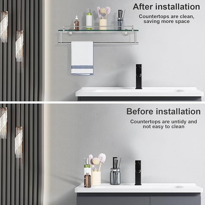 20-Inch Tempered Glass Bathroom Shelf - Image 7