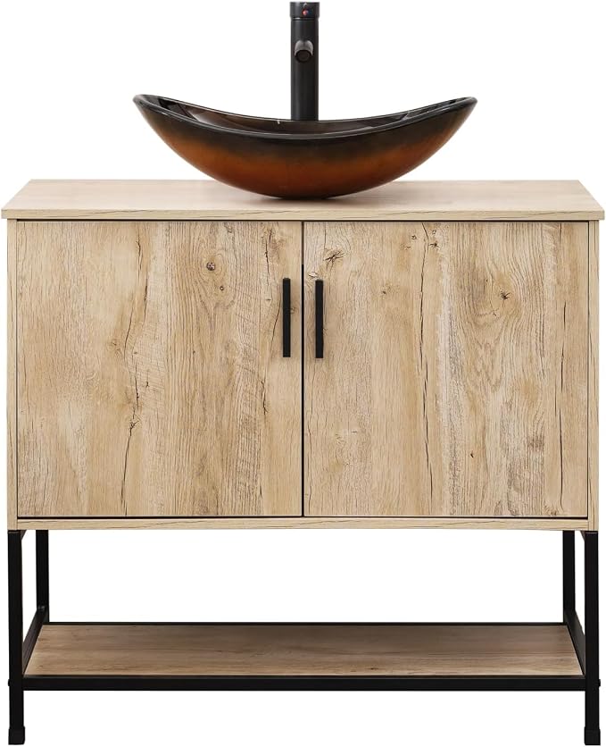 UEV Rustic Oak 36" Bathroom Vanity - Image 9