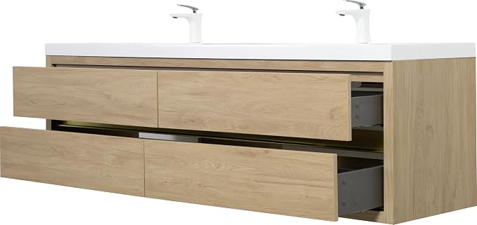72" Wall-Mounted Bathroom Vanity - Image 9