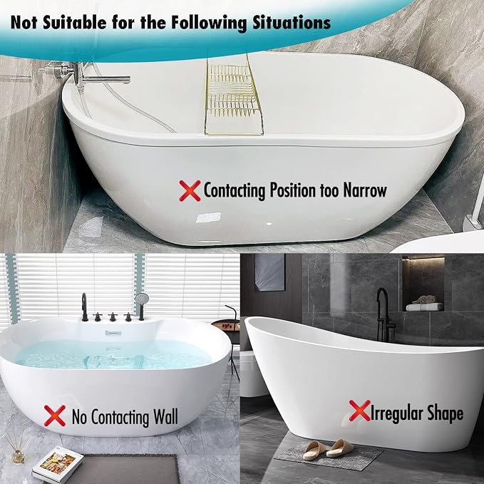 Tub Splash Guard Removable, 2 Pack Bathtub Water Splash Guards, Silicone Base & - Image 6