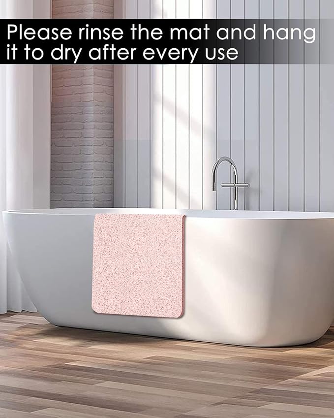 godehone Shower Mats Non Slip Without Suction Cups, PVC Loofah Bathroom Mats - Image 6