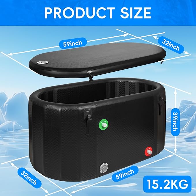 Ice Bath Tub, 216 Gallon Inflatable Cold Plunge Tub - Image 7
