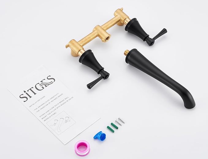 SITGES High Flow Matte Black Wall Mount Bathtub Faucet - Image 6