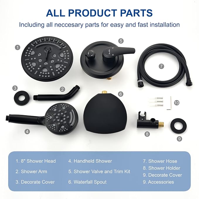 SHAMANDA Luxury Tub Shower Faucet Set - Image 9