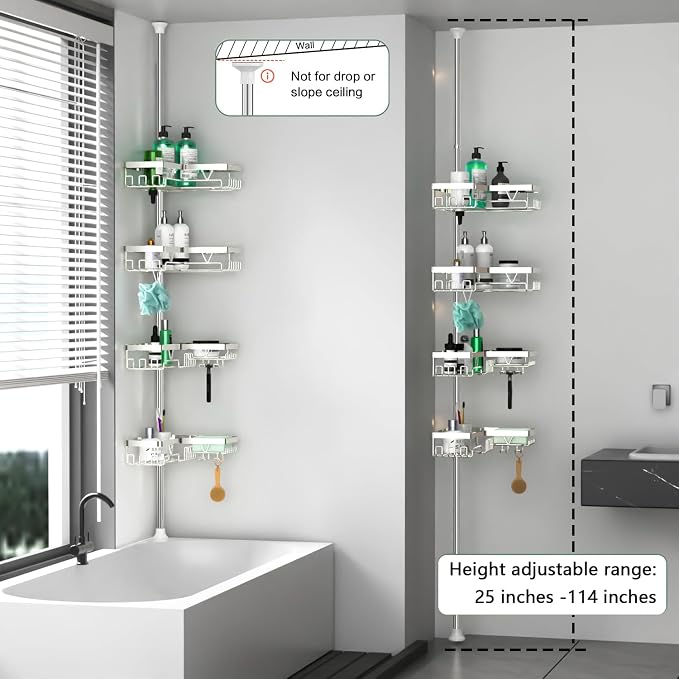 Corner Shower Caddy Tension Pole - Image 6