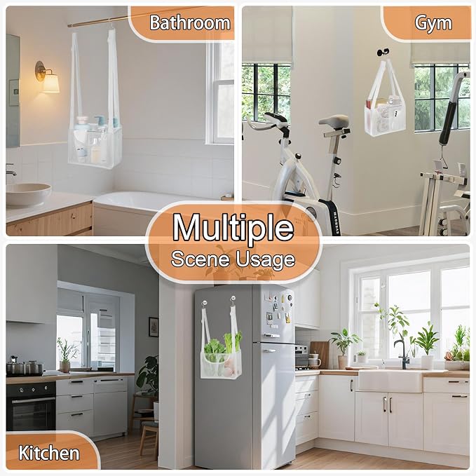 PVC Mesh Hanging Shower Caddy Organizer - Image 7