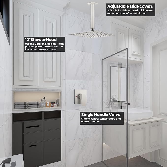 Airuida Shower Faucet Set and Handle Set Single Function Shower Trim Kit - Image 9