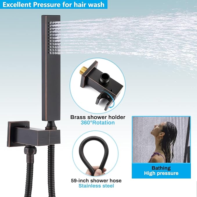 Oil Rubbed Bronze Shower System Digital Display Shower Set - Image 7