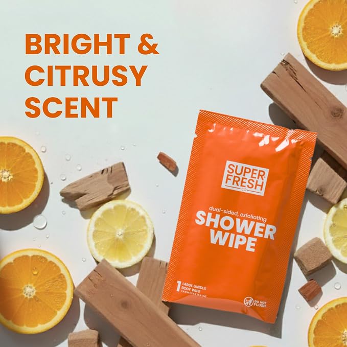 Super Fresh Shower Wipes Large Citrus & Cedar Body Wipes - Image 8