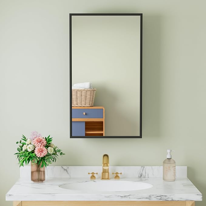 Buruis 14"x 24" Framed Medicine Cabinet - Image 9