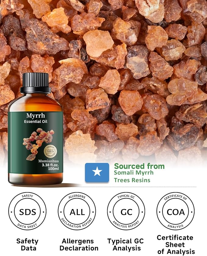 Pure Myrrh Essential Oil, Mumianhua Therapeutic Grade Natural Myrrh Oil - Image 6