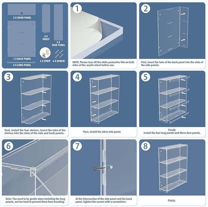 Choowin 3 Layer Wall Shelf Clear Acrylic Display Case - Image 6