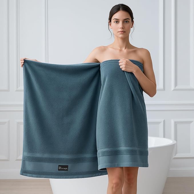 REDKISS Large Bath Towels Set 2 Piece, 100% Cotton, 31x63 in, Heavyweight 760G - Image 9