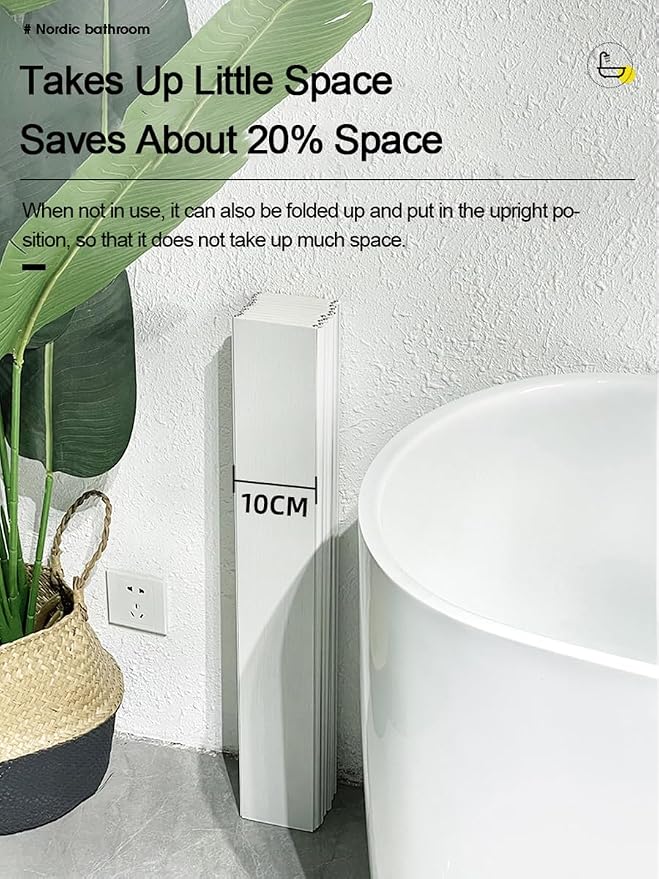 Adjustable Foldable Dust-Proof Bathtub Cover White, Waterproof Shutter Bathtub - Image 7