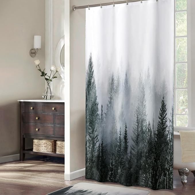 ORTIGIA 36x72 Misty Forest Stall Shower Curtain - Image 8