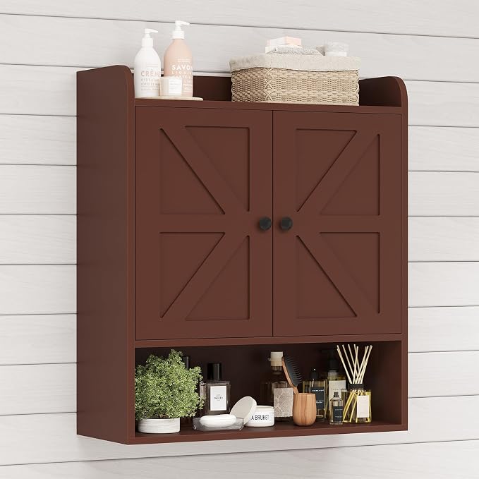 EasyCom 22" W x 26" H Bathroom Wall Cabinet, Farmhouse Medicine Cabinet - Image 9