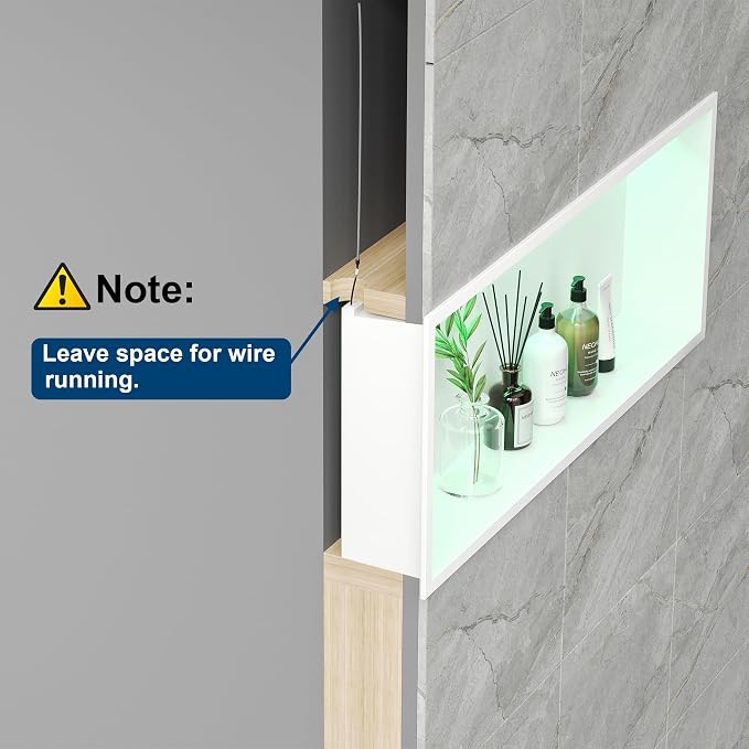 30X12 RGB Shower Niche, No Tile Needed Wall Niche - Image 7