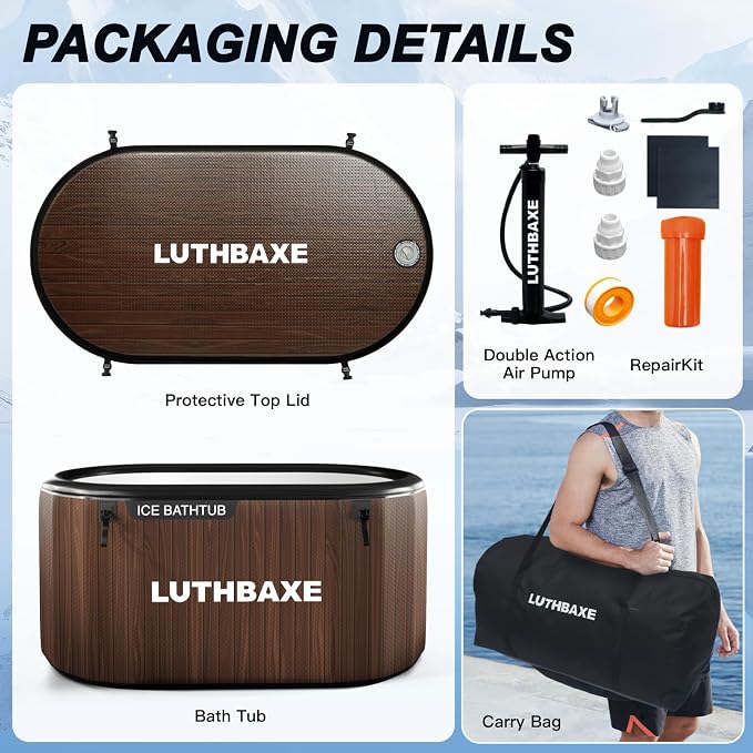 Cold Plunge | Upgraded 218 Gallon Inflatable Ice Freestanding Bathtub - Image 7