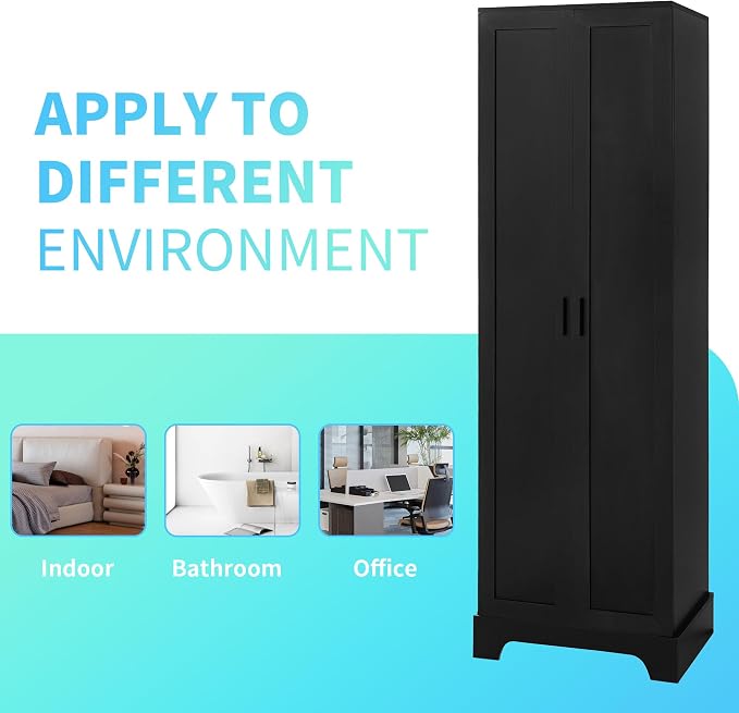 71" Tall Bathroom Storage Cabinet, Freestanding Linen Cabinet - Image 7