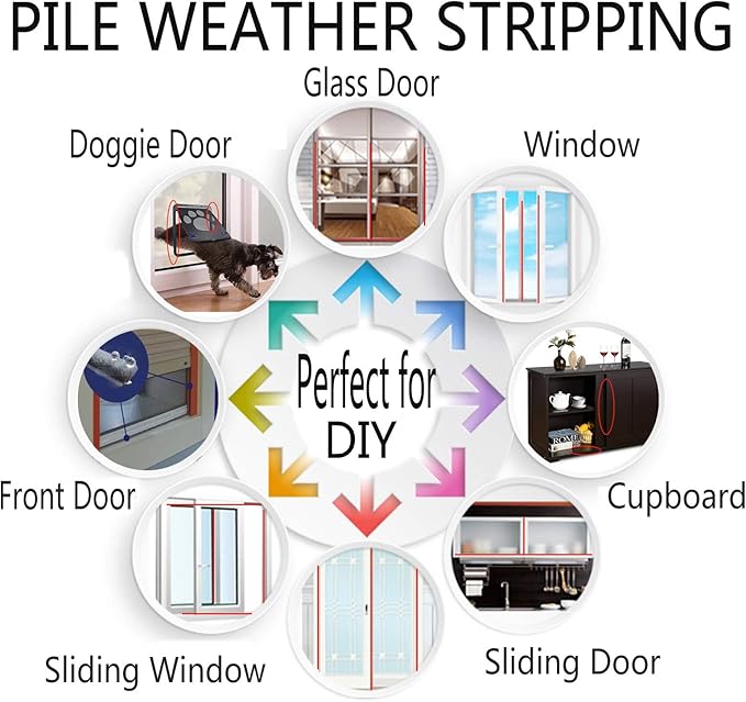 80 Ft White Weather Stripping Brush - Image 7