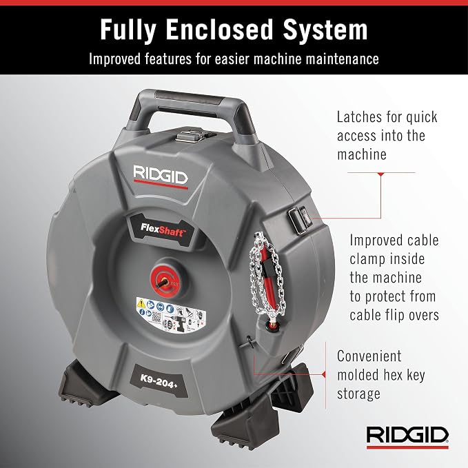 RIDGID 76198 FlexShaft K9-204+ Drain Cleaning Machine - Image 8