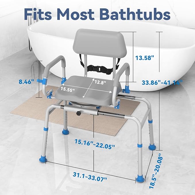 FSA/HSA Eligible Sliding Shower Chair Tub Transfer Bench - Image 6