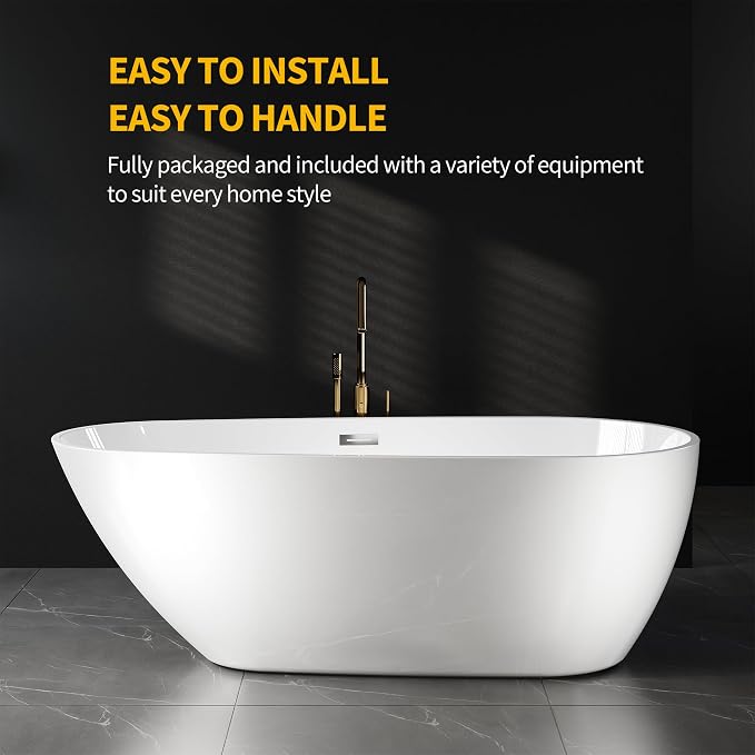 Bathtub with Upturned Ends, CUPC Chrome Drain and Overflow, Built-in Overflow - Image 9