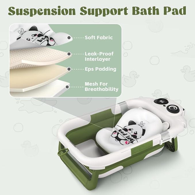 Collapsible Baby Bathtub for Newborn to Toddler, Portable Baby Bath Tub - Image 7