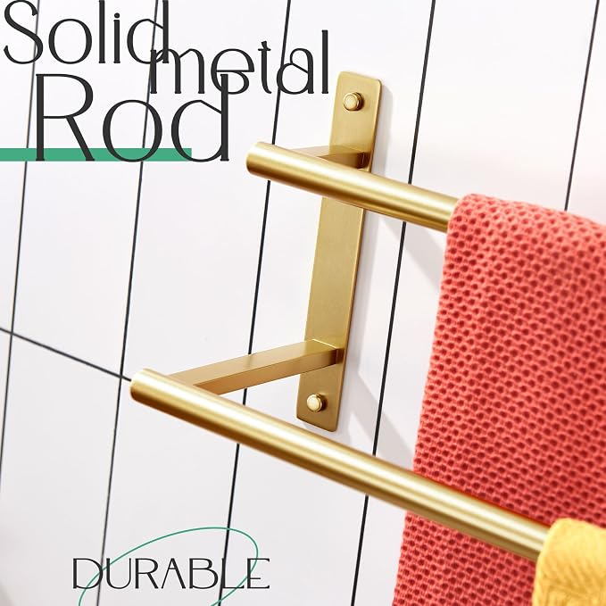 KOKOSIRI 24 Inch Bathroom Towel Racks Double Towel Bar Bath Towel Holder Towel - Image 7