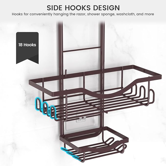 REINHARDT Shower Caddy Hanging Adjustable, Extended Length Rustproof Showers - Image 9