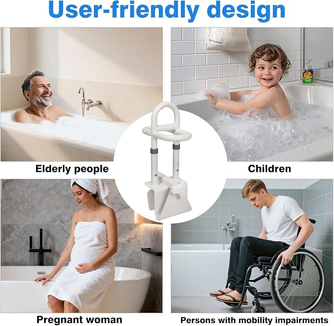 Adjustable Bathtub Safety Rail, Shower Grab Bars Handle - Image 9