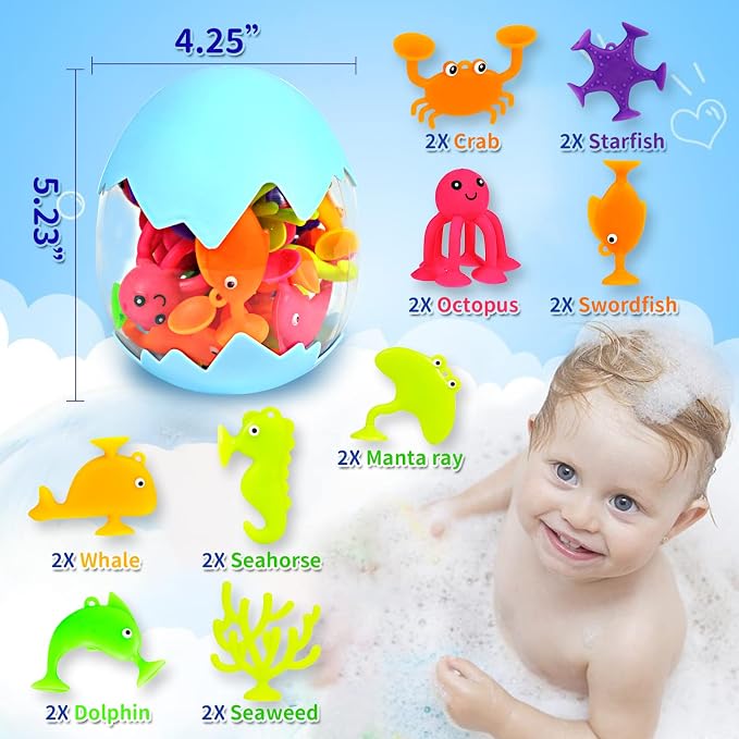 Suction Bath Toys for Kids, No Hole Mold Free Bath Toy, Sensory Window Building - Image 6