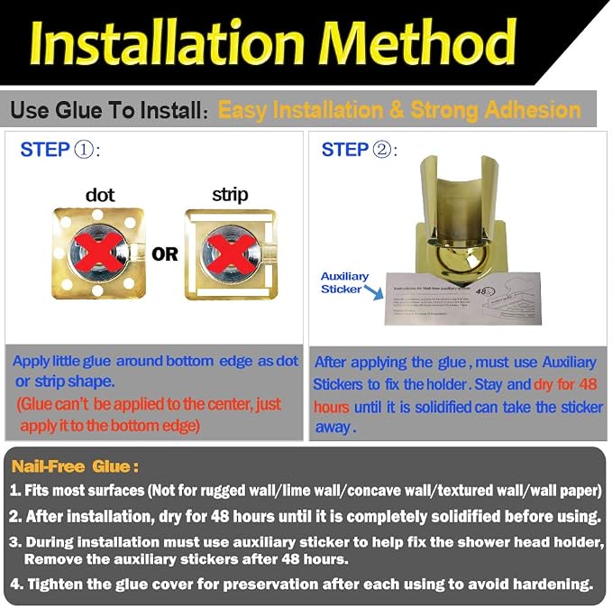 Shower Head Holder Handheld Shower Wand Holder Adjustable Shower Head Bracket - Image 7