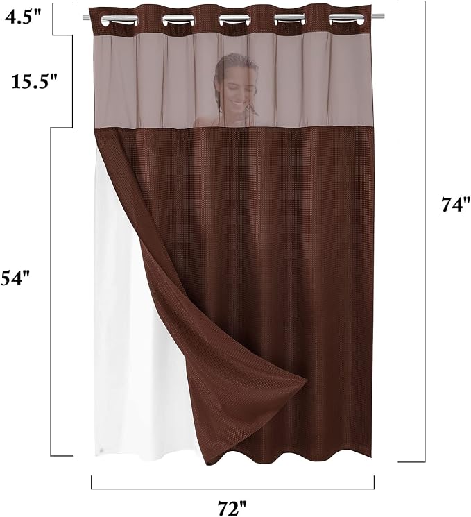 Gibelle No Hook Waffle Weave Shower Curtain - Image 7