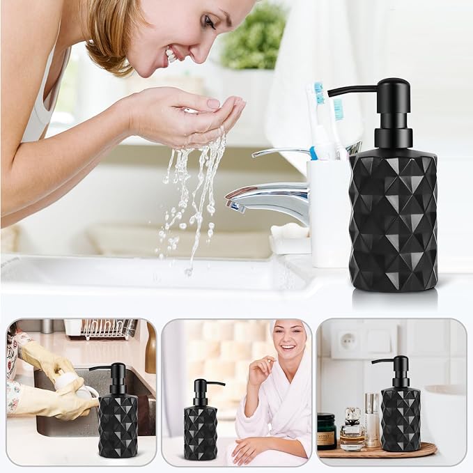 Glass Soap Dispenser with Plastic Pump, 330ml/11oz. Liquid Hand Soap Dispenser - Image 7