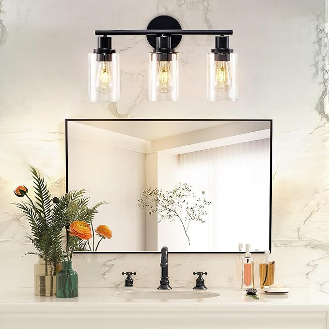 DLLT 3-Light Bathroom Light Fixtures: Black Modern Vanity Lights - Image 8